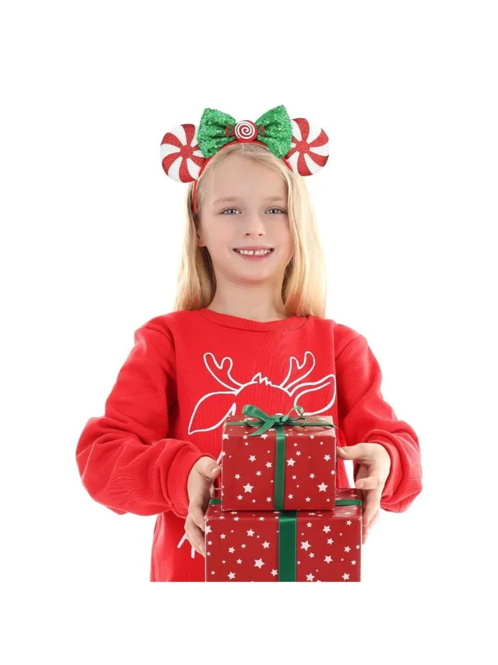 Women Candy Sequin Polyester Shiny Bows Mickey Mouse Headband